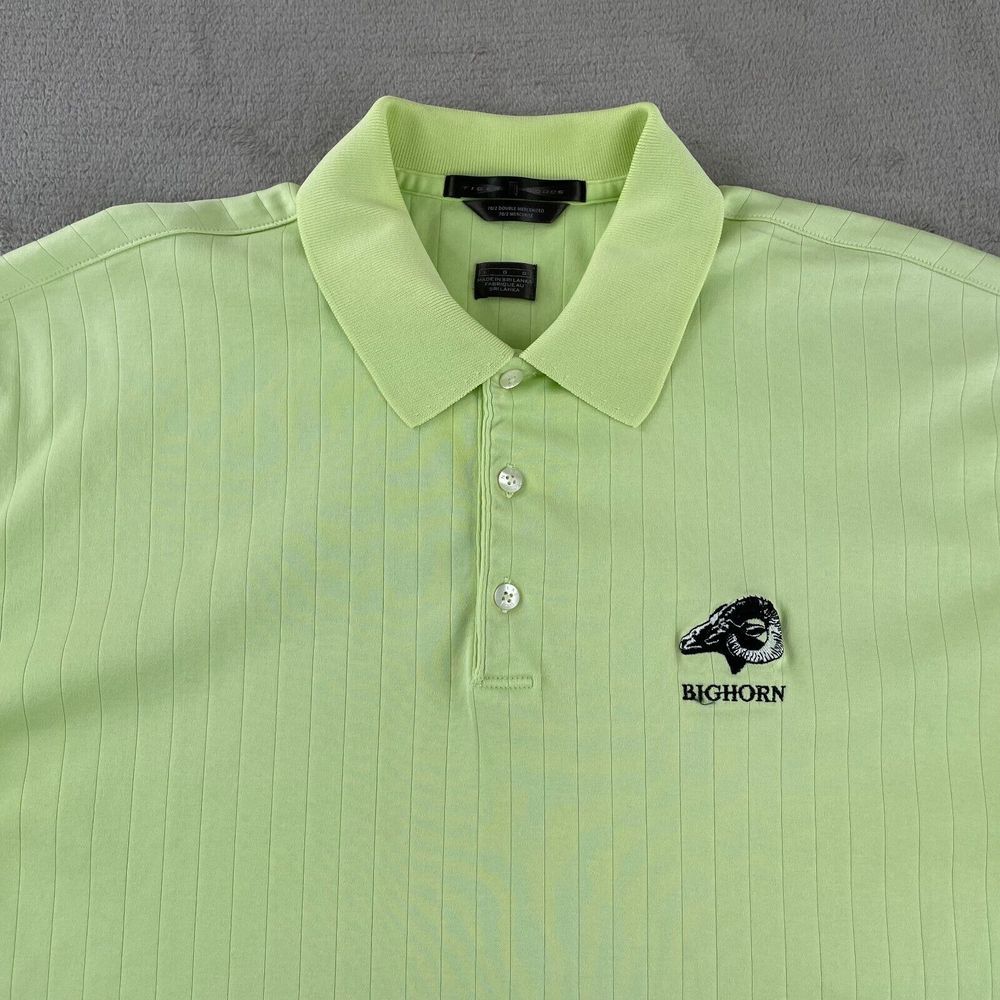 Nike Golf Tiger Woods Polo Shirt Men Large Green BigHorn Golf Club Short Sleeve‎